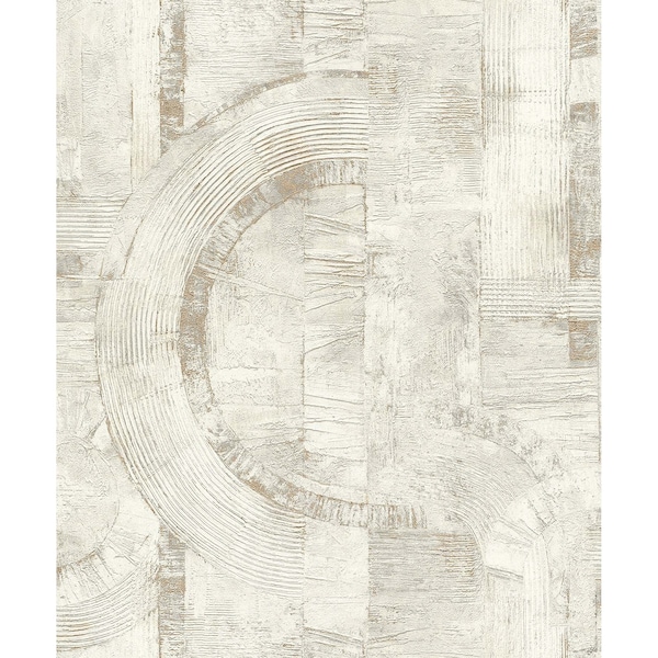 Manhattan Comfort Lambersart Abe Bone Geo 33 ft L X 209 in W Wallpaper BR4096-554748 - main